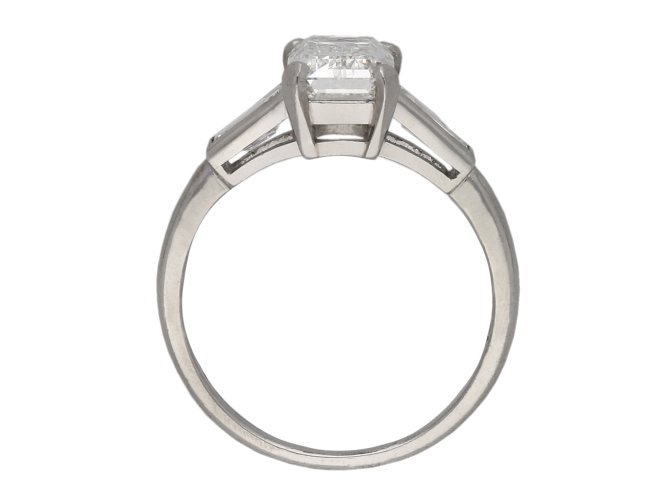 Vintage diamond flanked solitaire ring berganza hatton garden