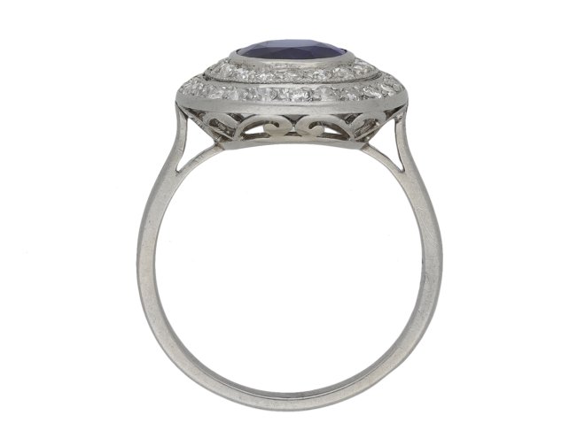 Belle Époque sapphire diamond cluster ring berganza hatton garden