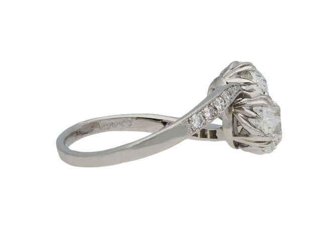 Edwardian diamond crossover ring berganza hatton garden