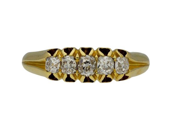 Victorian diamond five stone ring berganza hatton garden