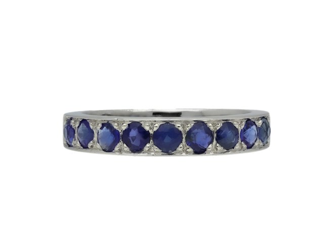 Vintage sapphire half eternity band berganza hatton garden