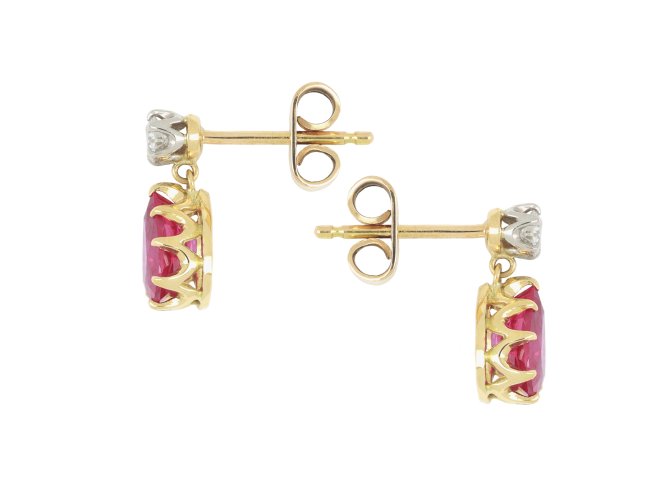 Ruby and diamond earrings.