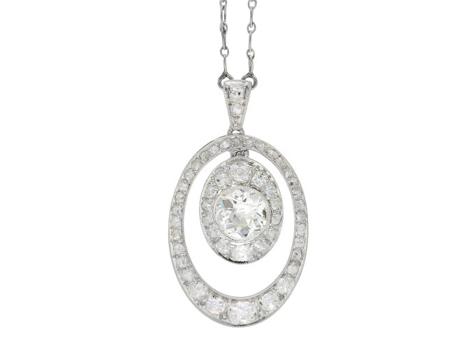 Edwardian diamond pendant hatton garden