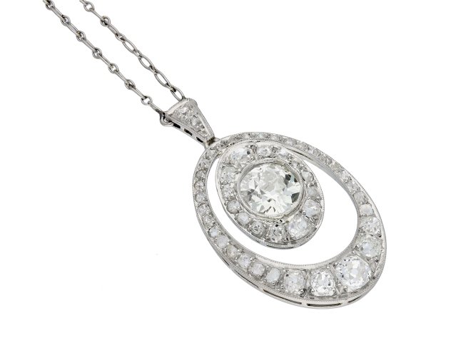 Edwardian diamond pendant hatton garden