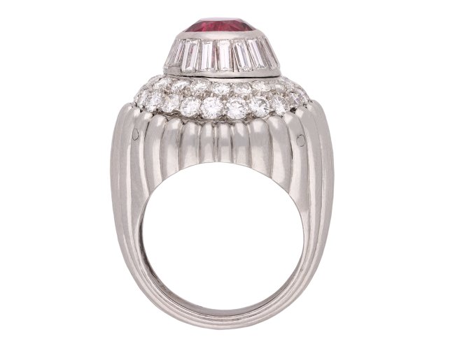 Spinel and diamond cocktail ring, circa 1960. Hatton Garden