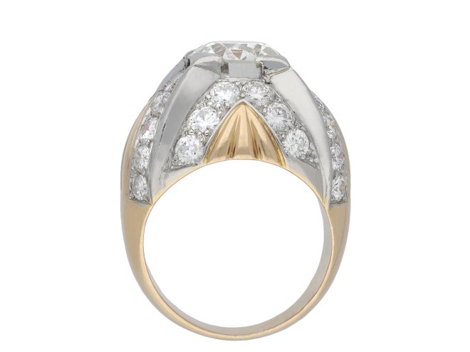 Diamond bombé cocktail ring, French, hatton garden