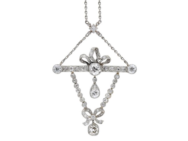 Edwardian diamond pendant hatton garden