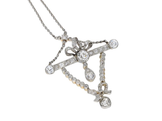 Edwardian diamond pendant hatton garden