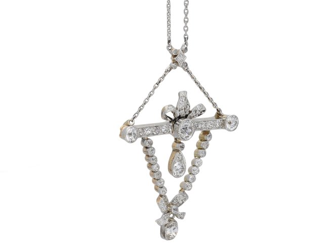 Edwardian diamond pendant hatton garden