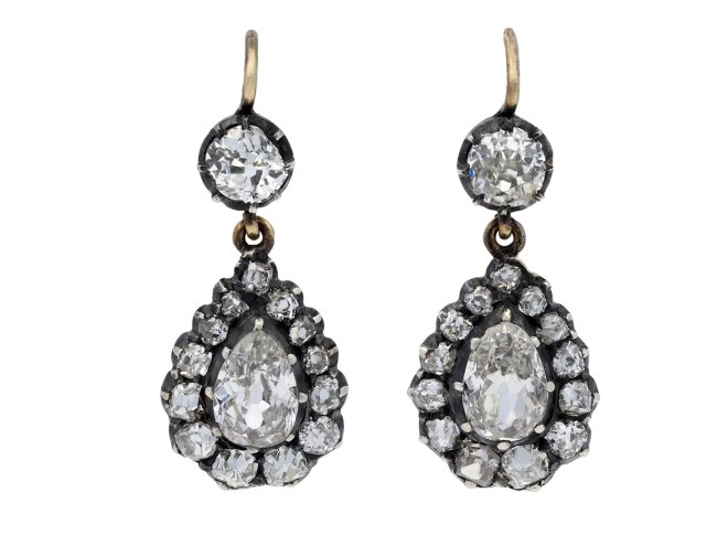 Victorian diamond drop earrings hatton garden