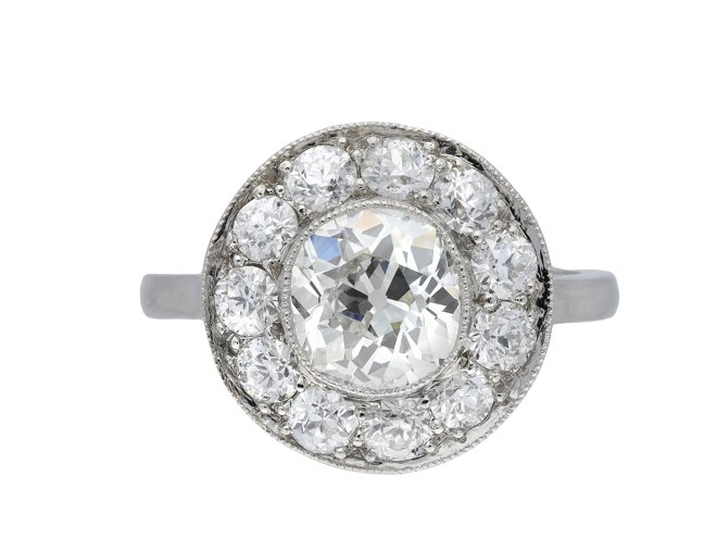 Art Deco diamond coronet cluster ring hatton garden