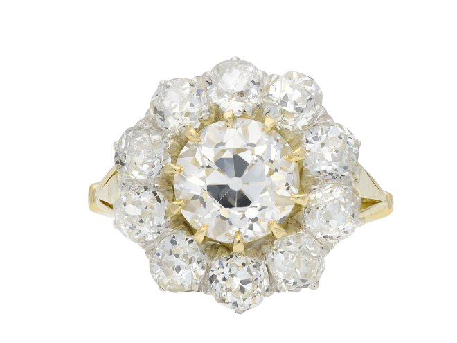 Victorian diamond coronet cluster ring hatton garden