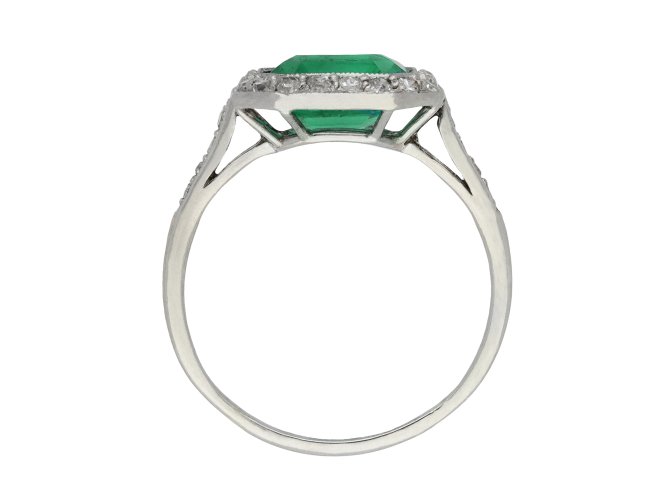 Colombian emerald and diamond coronet cluster ring hatton garden