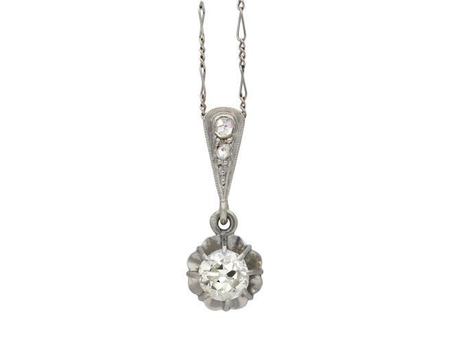 Old cut diamond drop pendant hatton garden