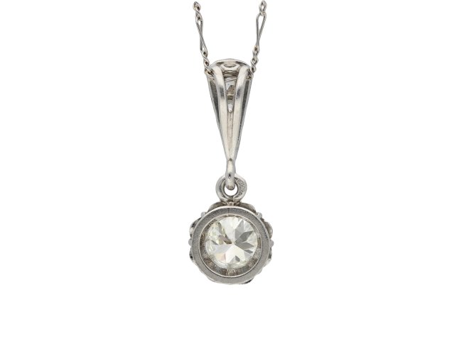 Old cut diamond drop pendant hatton garden