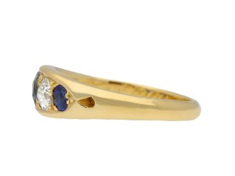 Victorian sapphire and diamond five stone ring hatton garden