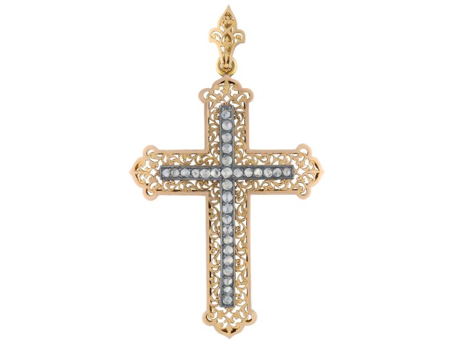 Rose cut diamond cross pendent, circa 1880 hatton garden