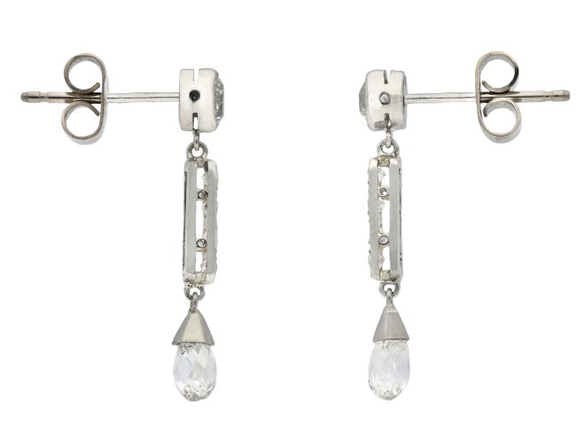 Art Deco diamond drop earrings hatton garden