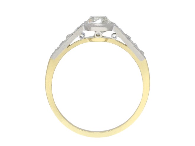 Old mind diamond flanked solitaire ring hatton garden