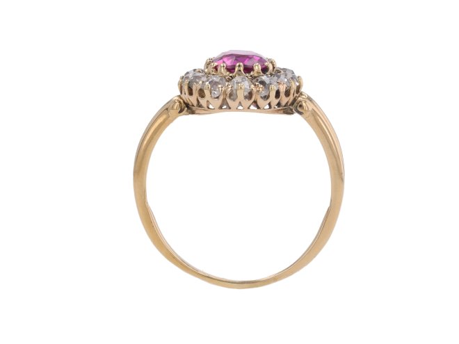 Burmese ruby and diamond coronet cluster ring, circa 1905. Hatton Garden