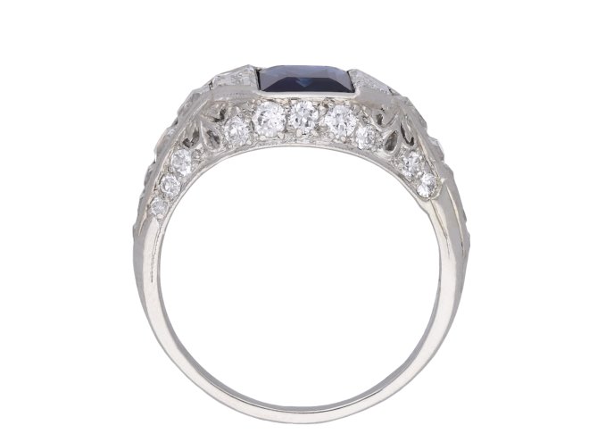 Art Deco sapphire and diamond cluster ring hatton garden