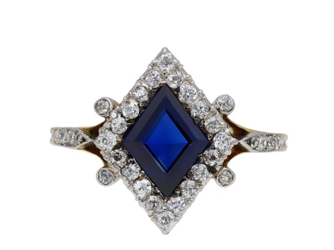 Sapphire and diamond cluster ring circa 1905 hatton garden