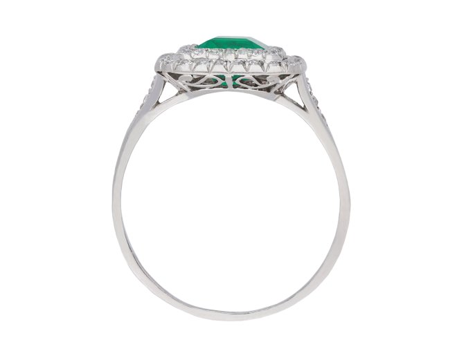 Colombian emerald and diamond cluster ring hatton garden