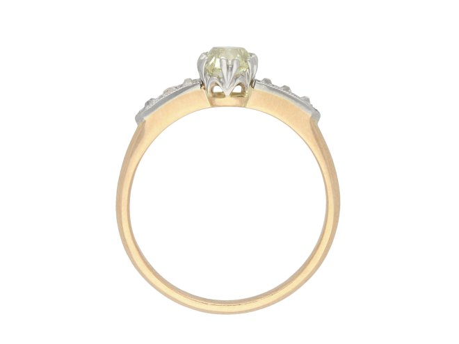 Diamond flanked solitaire ring hatton garden