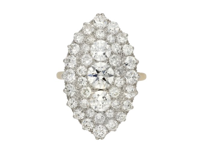 Diamond cluster ring, circa 1930 hatton garden