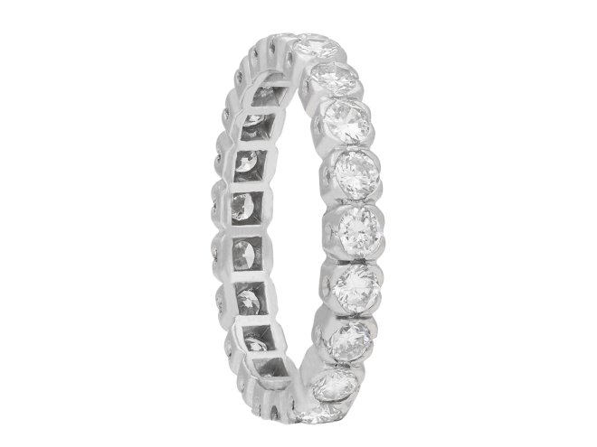 Diamond full eternity ring, French, circa 1960. Hatton Garden