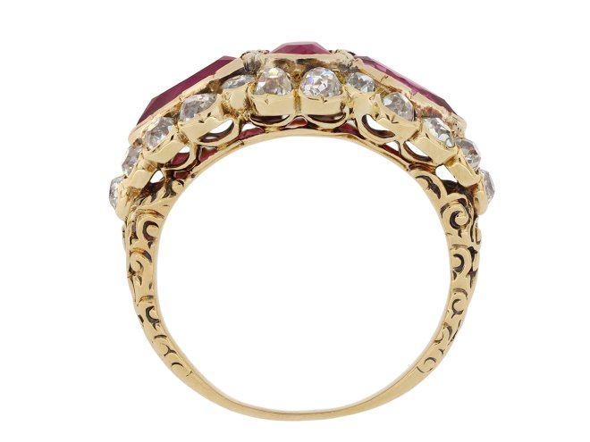 Burmese Ruby and diamond cluster ring, circa 1890 hatton garden