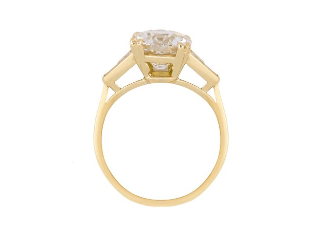 Old mine diamond flanked solitaire ring. hatton garden