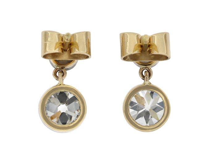 Diamond drop earrings, circa 1900 hatton garden