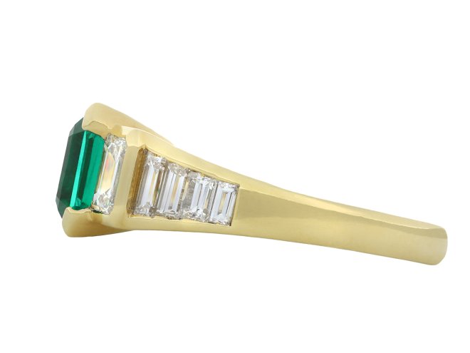 Colombian Emerald and Diamond Ring, Circa 1970 hatton garden