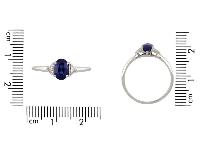 Vintage sapphire and diamond flank solitaire ring hatton garden