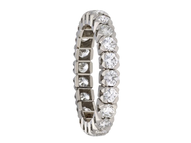 Diamond full eternity band, French, circa 1950. Hatton Garden