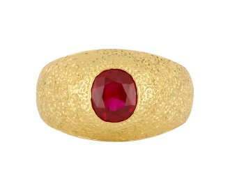 Buccellati Burmese ruby ring, Italian, circa 1940 hatton garden