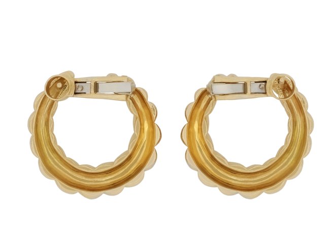 Cartier yellow gold earrings, French, circa 1980 hatton garden