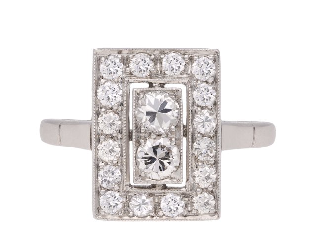 Art deco diamond cluster ring, circa 1920. Hatton Garden