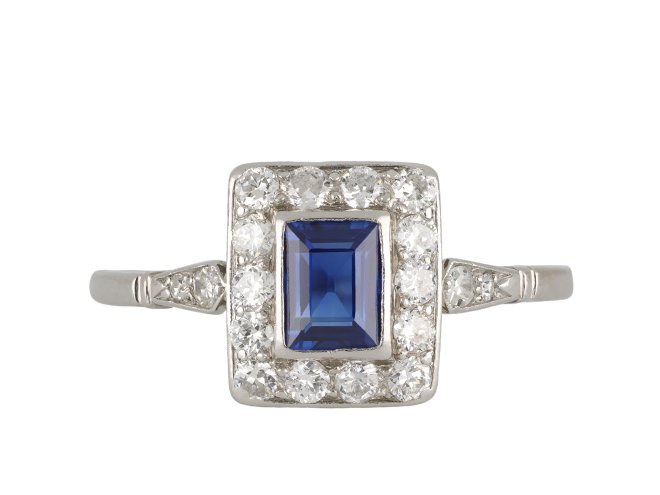 Art Deco sapphire and diamond coronet cluster ring hatton garden