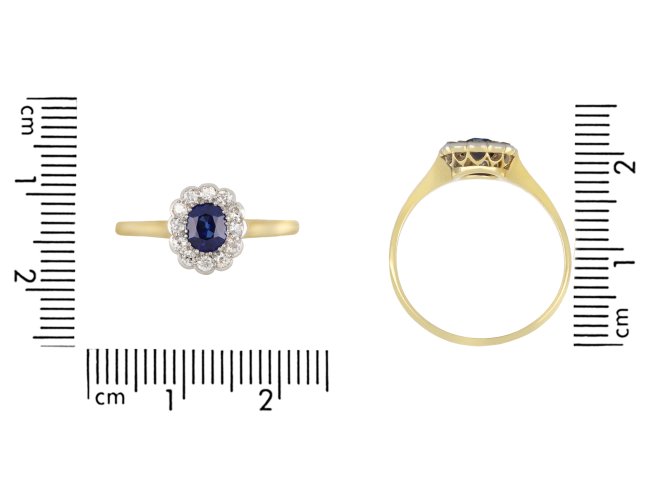 Edwardian sapphire and diamond coronet cluster ring hatton garden