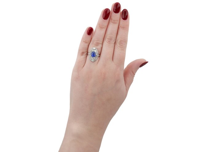 Boucheron sapphire and diamond cluster ring, French hatton garden