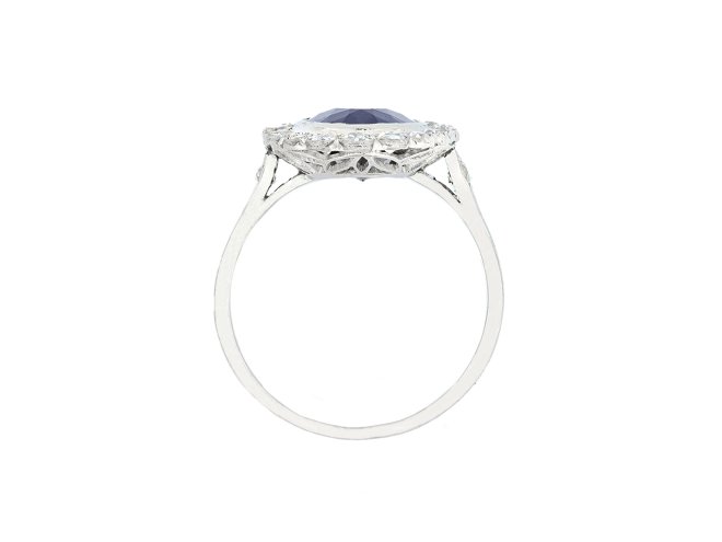 Sapphire and diamond coronet cluster ring, hatton garden.