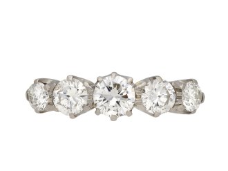 Vintage diamond five stone ring circa 1945 hatton garden