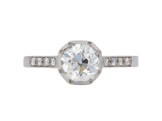 Old mine diamond flanked solitaire ring, circa 1920 hatton garden