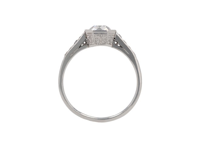 Old mine diamond flanked solitaire ring, circa 1920 hatton garden