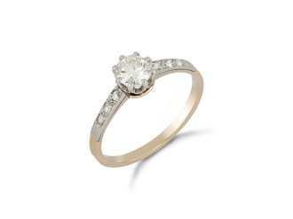 Edwardian diamond flanked solitaire ring circa 1905 hatton garden