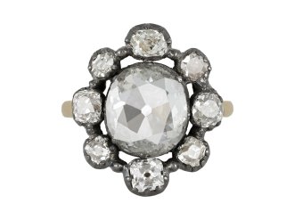 Georgian diamond cluster ring, circa 18th century. 