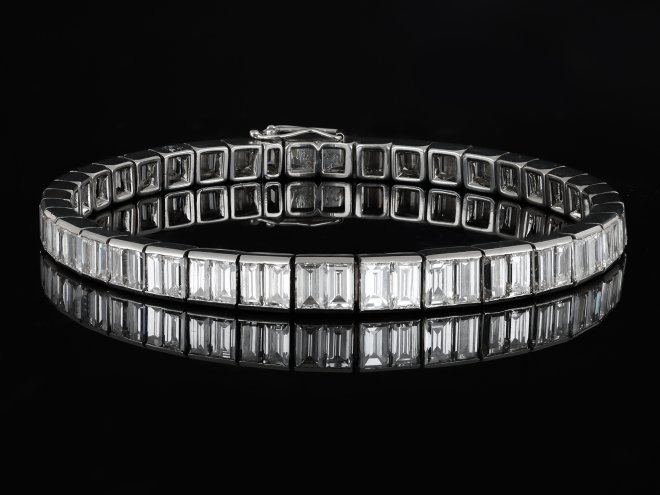 Cartier diamond line bracelet, French, circa 1950. hatton garden