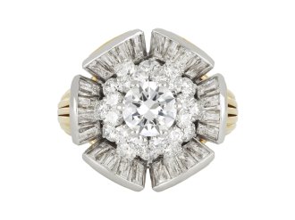 Marchak diamond cocktail ring, French, circa 1950. 